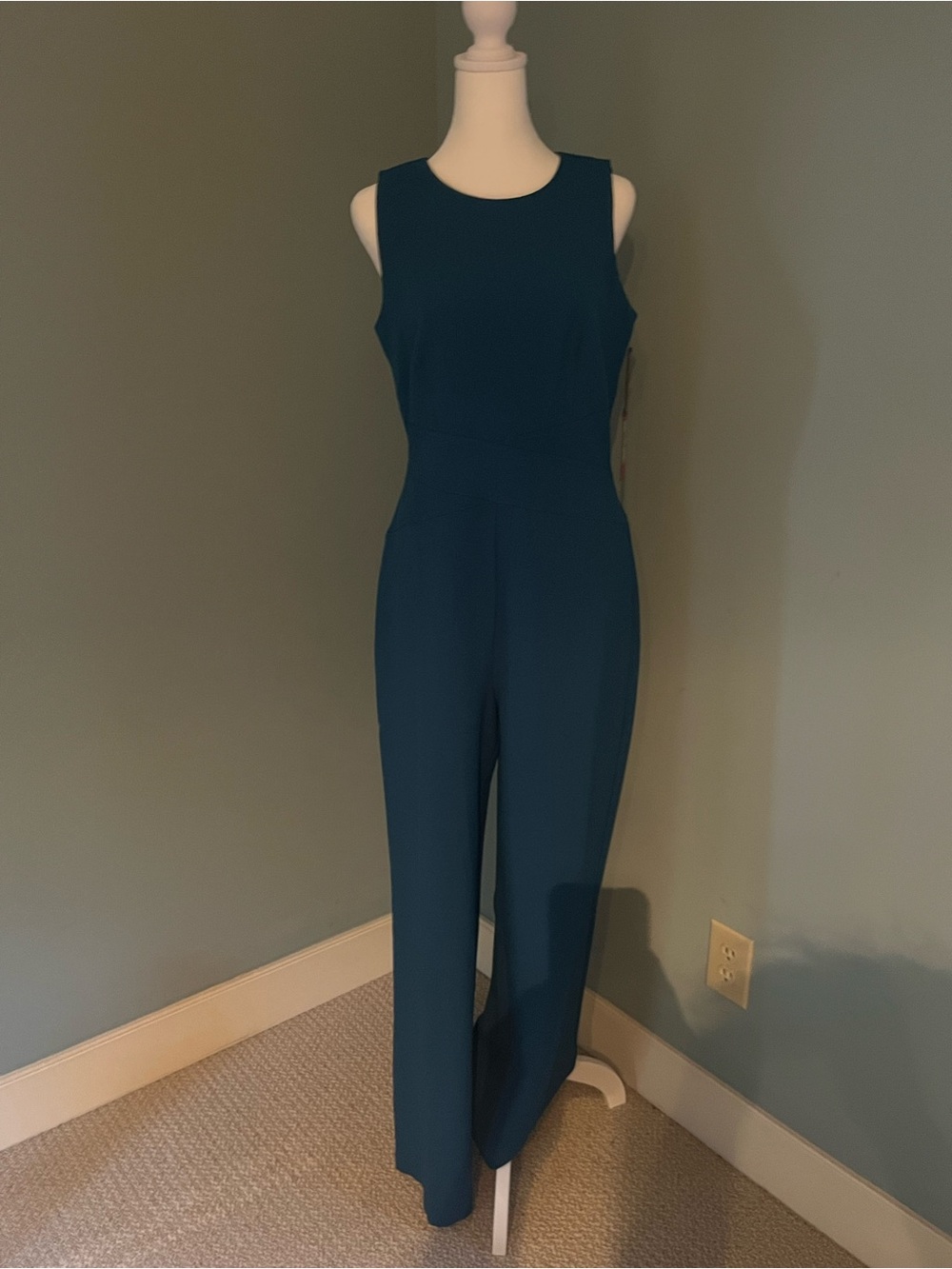 Vince Camuto Sleeveless Teal Wide-Leg Jumpsuit